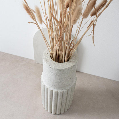 Vase cannelé blanc